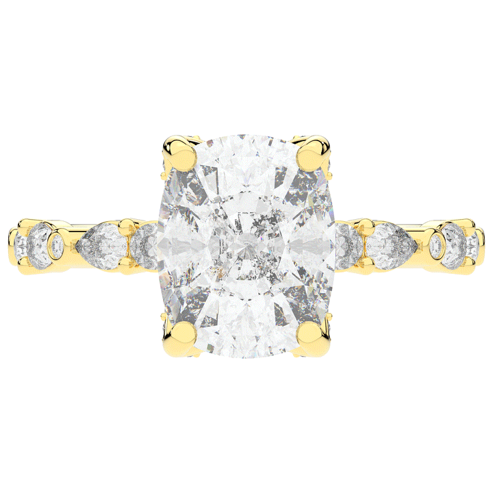 3.60CT.TW CUSHION LAB DIAMOND SOLITAIRE ENGAGEMENT RING