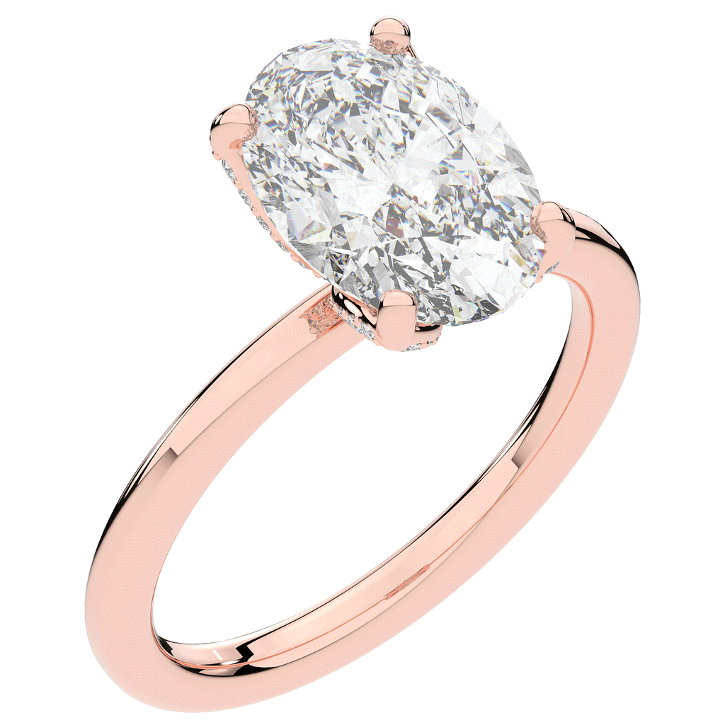 3.10CT.TW OVAL LAB DIAMOND ENGAGEMENT RING