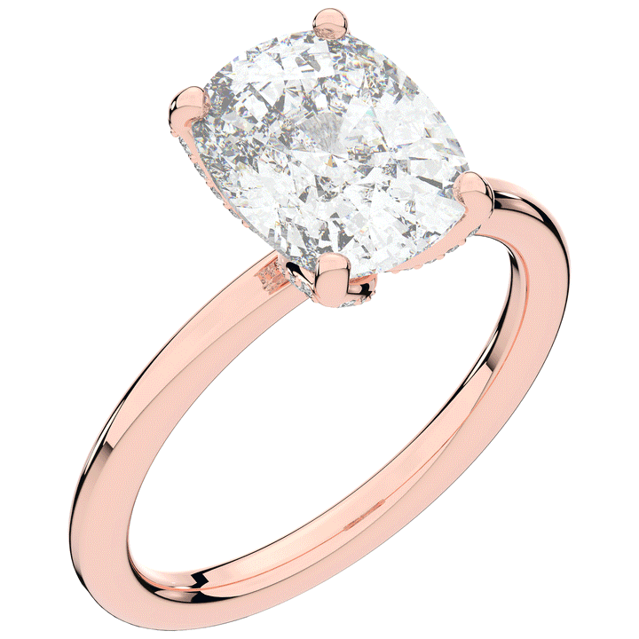 3.10CT.TW CUSHION LAB DIAMOND ENGAGEMENT RING