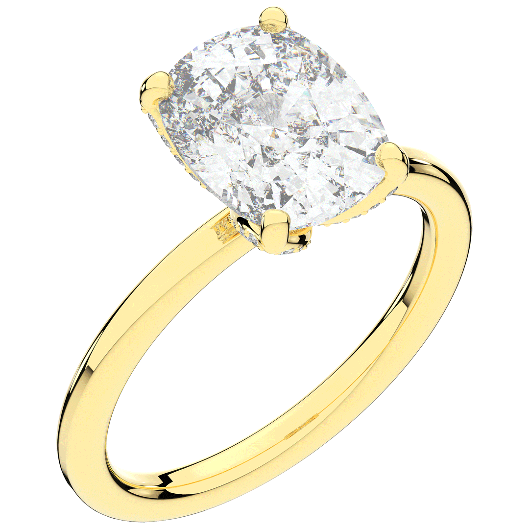 3.10CT.TW CUSHION LAB DIAMOND ENGAGEMENT RING