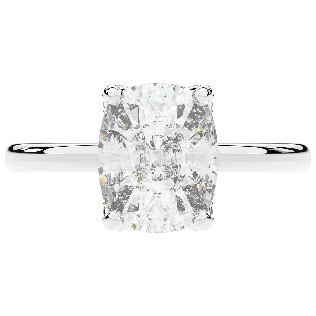 3.10CT.TW CUSHION LAB DIAMOND ENGAGEMENT RING