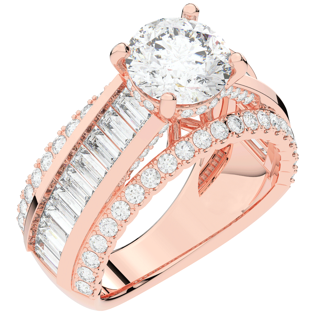 3.15CT.TW ROUND LAB DIAMOND ENGAGEMENT RING