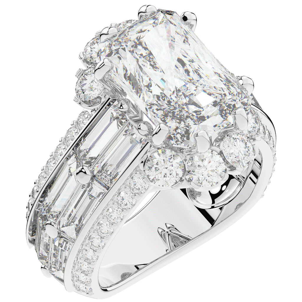 8.25CT.TW RADIANT LAB DIAMOND HALO ENGAGEMENT RING