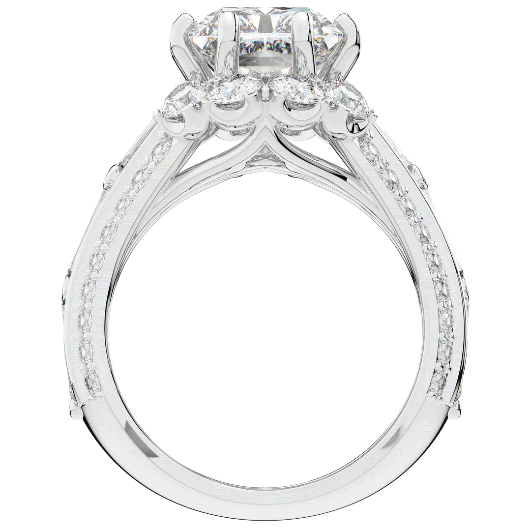 8.25CT.TW RADIANT LAB DIAMOND HALO ENGAGEMENT RING