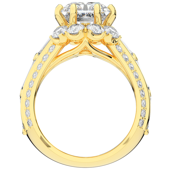 8.25CT.TW RADIANT LAB DIAMOND HALO ENGAGEMENT RING