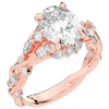 2.60CT.TW OVAL LAB DIAMOND STYLIZED VINE AND TREE BARK FINISH ENGAGEMENT RING