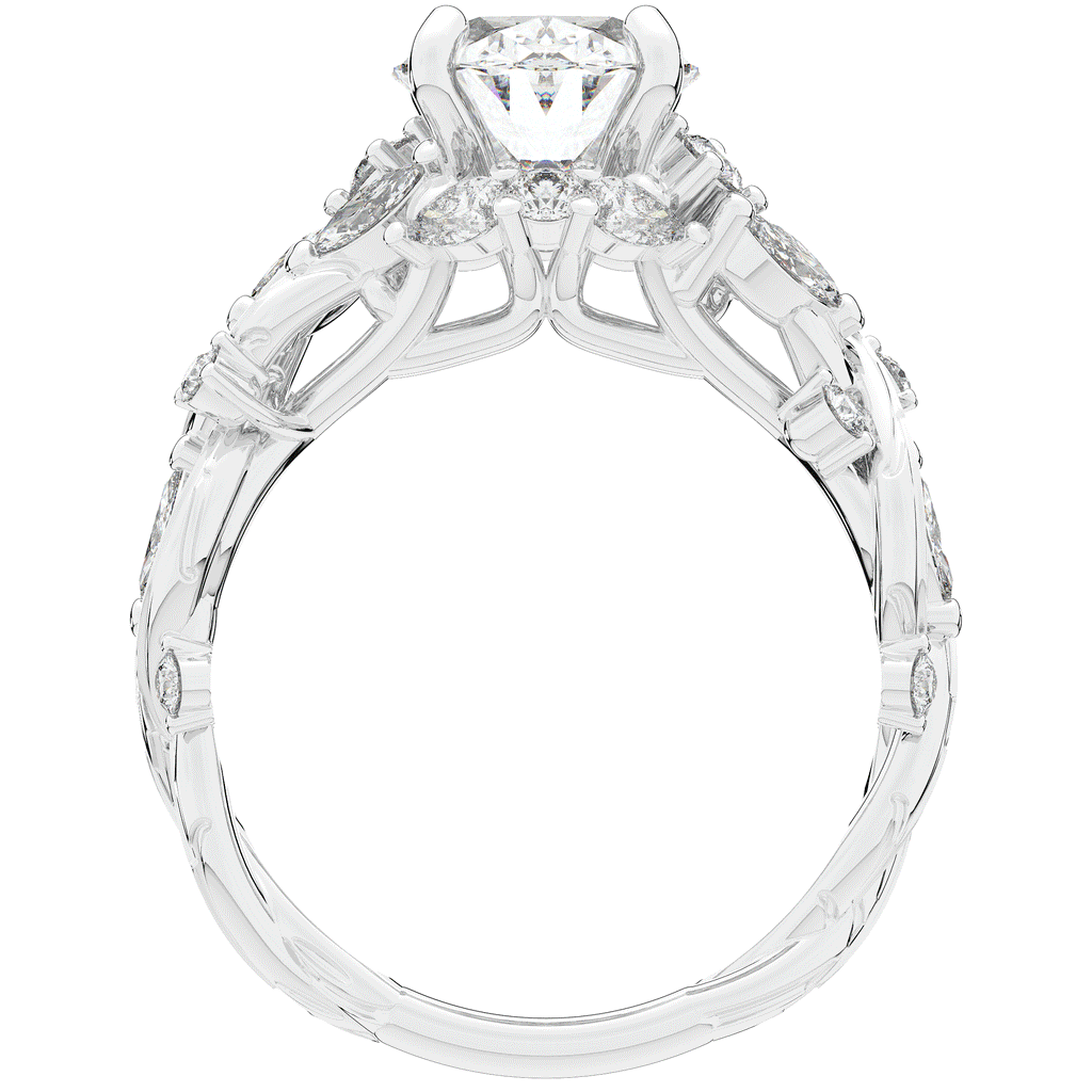 2.60CT.TW OVAL LAB DIAMOND STYLIZED VINE AND TREE BARK FINISH ENGAGEMENT RING