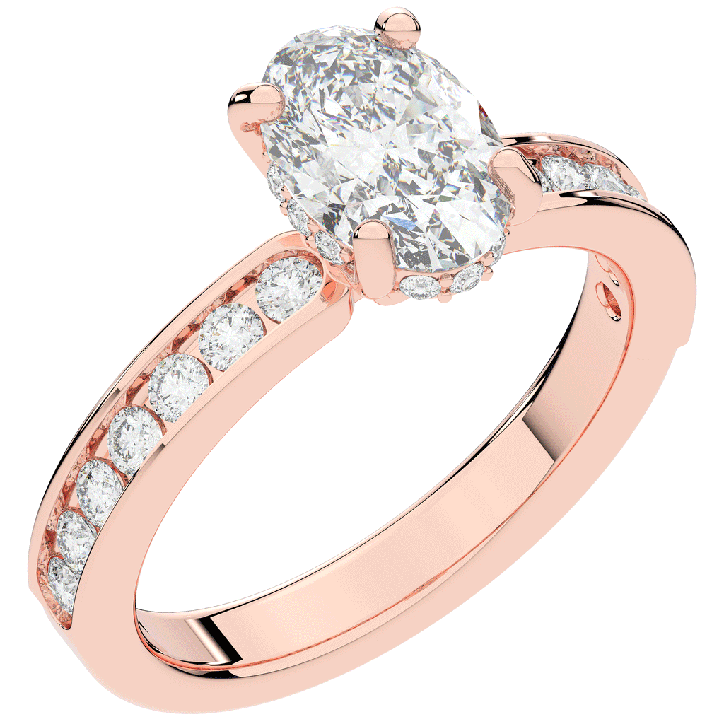 1.95CT.TW OVAL LAB DIAMOND UNDERHALO ENGAGEMENT RING