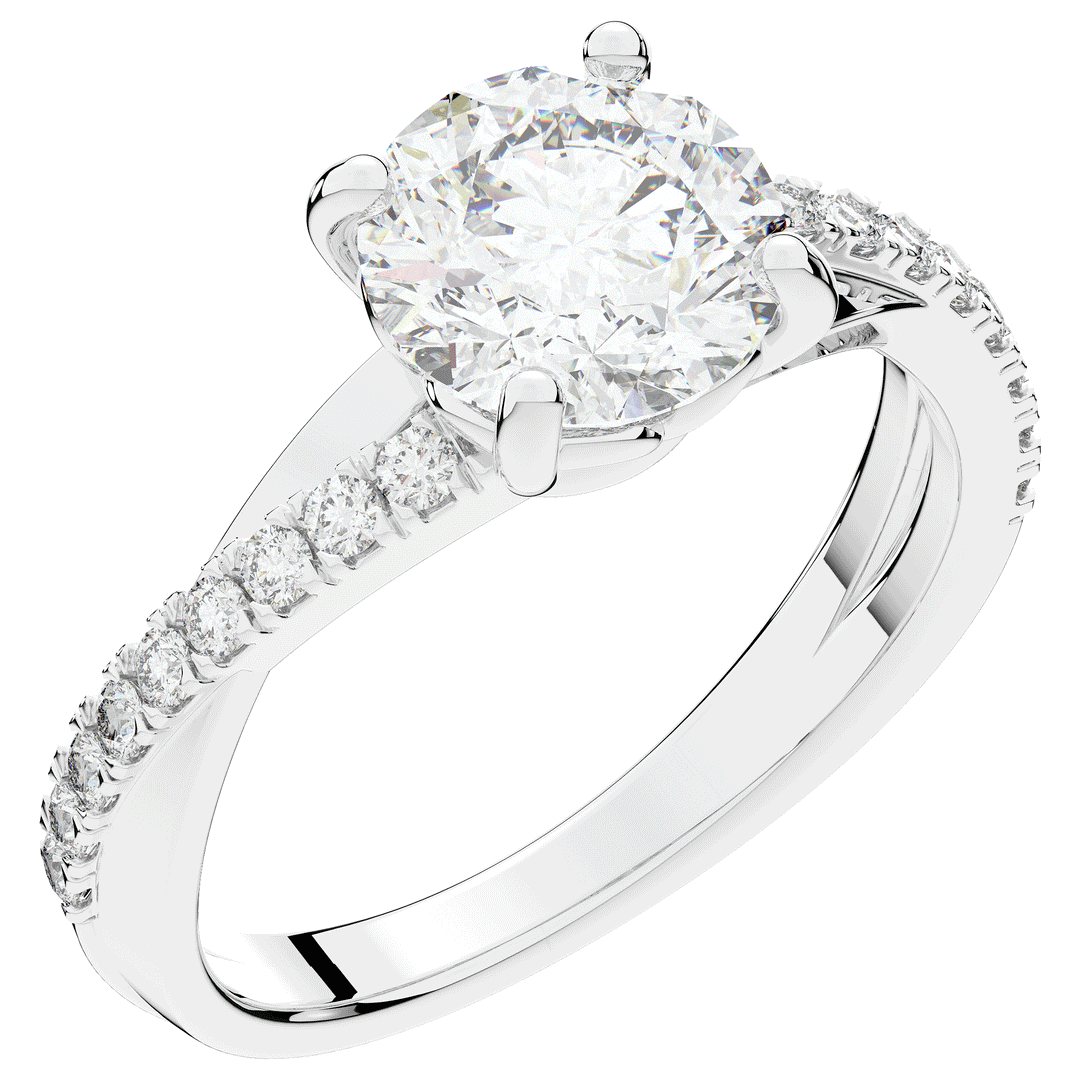 2.20CT.TW ROUND LAB DIAMOND TWISTBAND ENGAGEMENT RING