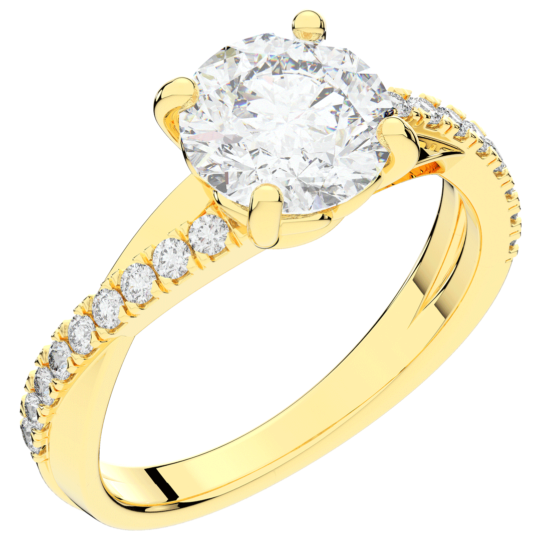 2.20CT.TW ROUND LAB DIAMOND TWISTBAND ENGAGEMENT RING