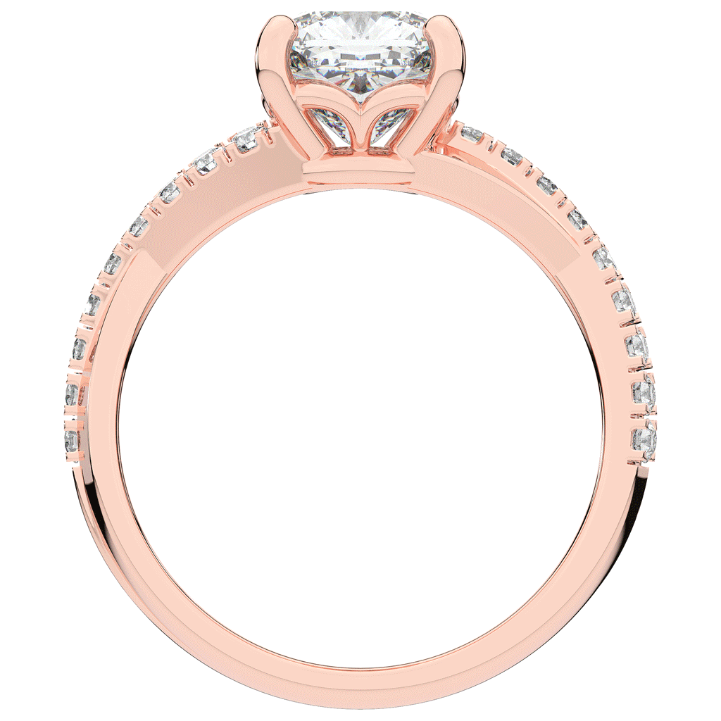 2.20CT.TW CUSHION LAB DIAMOND TWISTBAND ENGAGEMENT RING