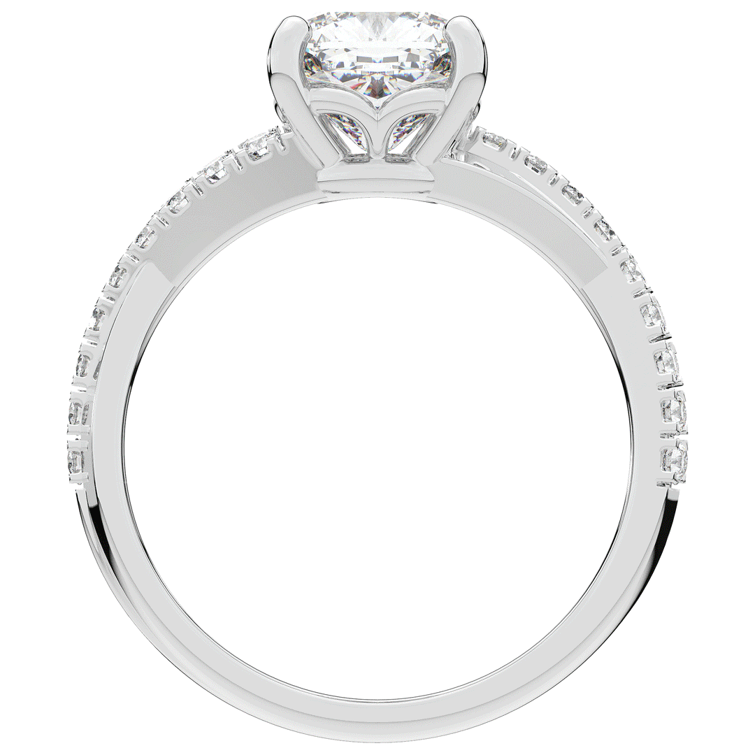 2.20CT.TW CUSHION LAB DIAMOND TWISTBAND ENGAGEMENT RING