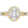 2.30CT.TW OVAL LAB DIAMOND HALO SPLIT SHANK ENGAGEMENT RING