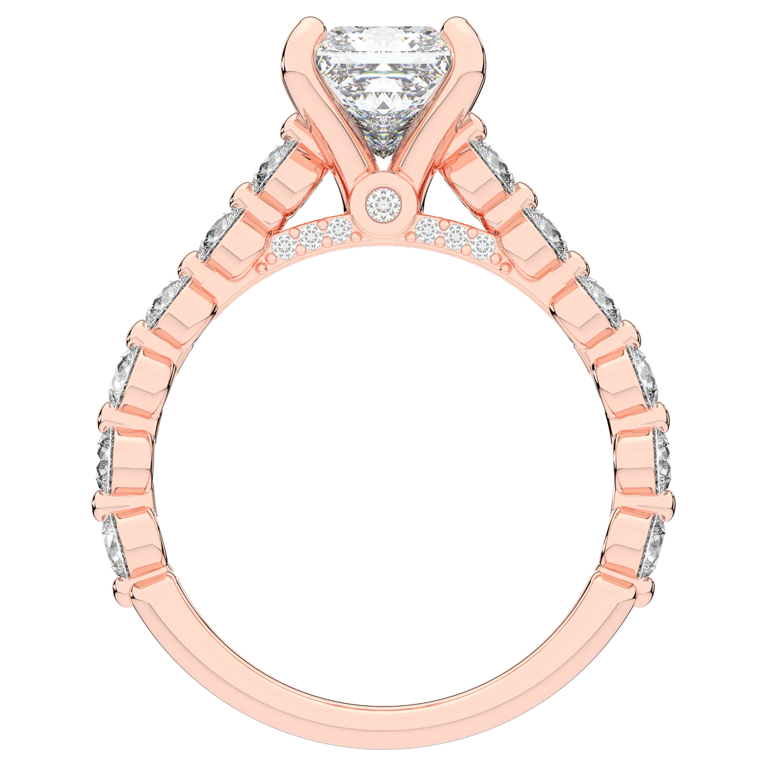 3.90CT.TW PRINCESS LAB DIAMOND ENGAGEMENT RING