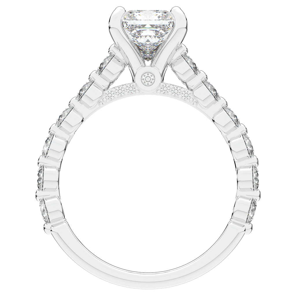 3.90CT.TW PRINCESS LAB DIAMOND ENGAGEMENT RING