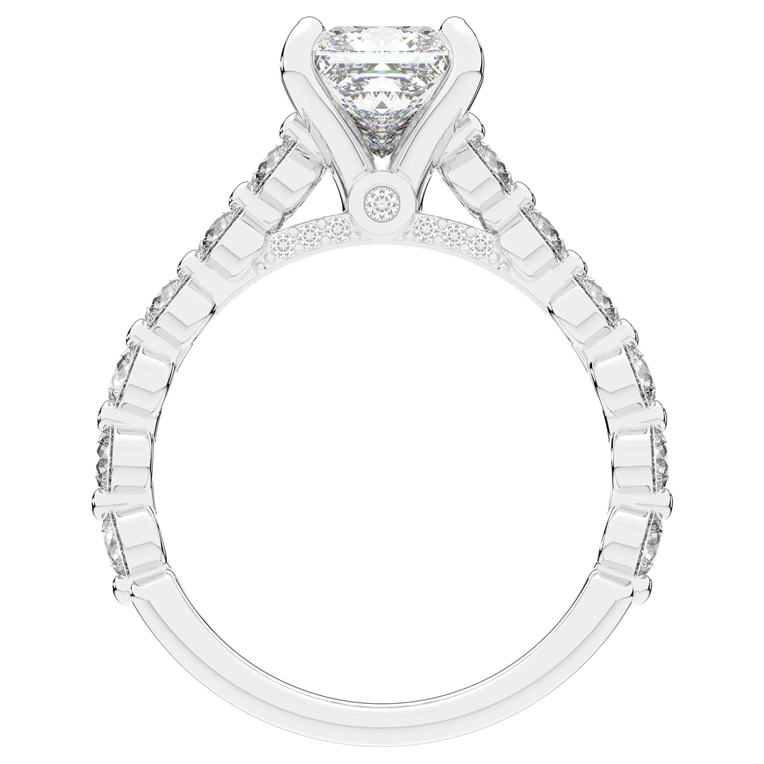 3.90CT.TW PRINCESS LAB DIAMOND ENGAGEMENT RING