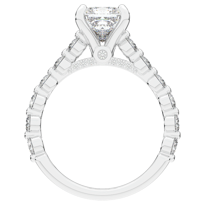 3.90CT.TW PRINCESS LAB DIAMOND ENGAGEMENT RING