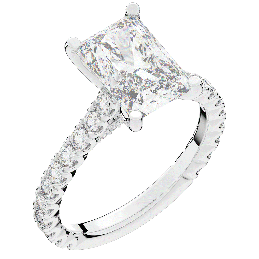 4.25CT.TW RADIANT LAB DIAMOND SOLITAIRE ENGAGEMENT RING