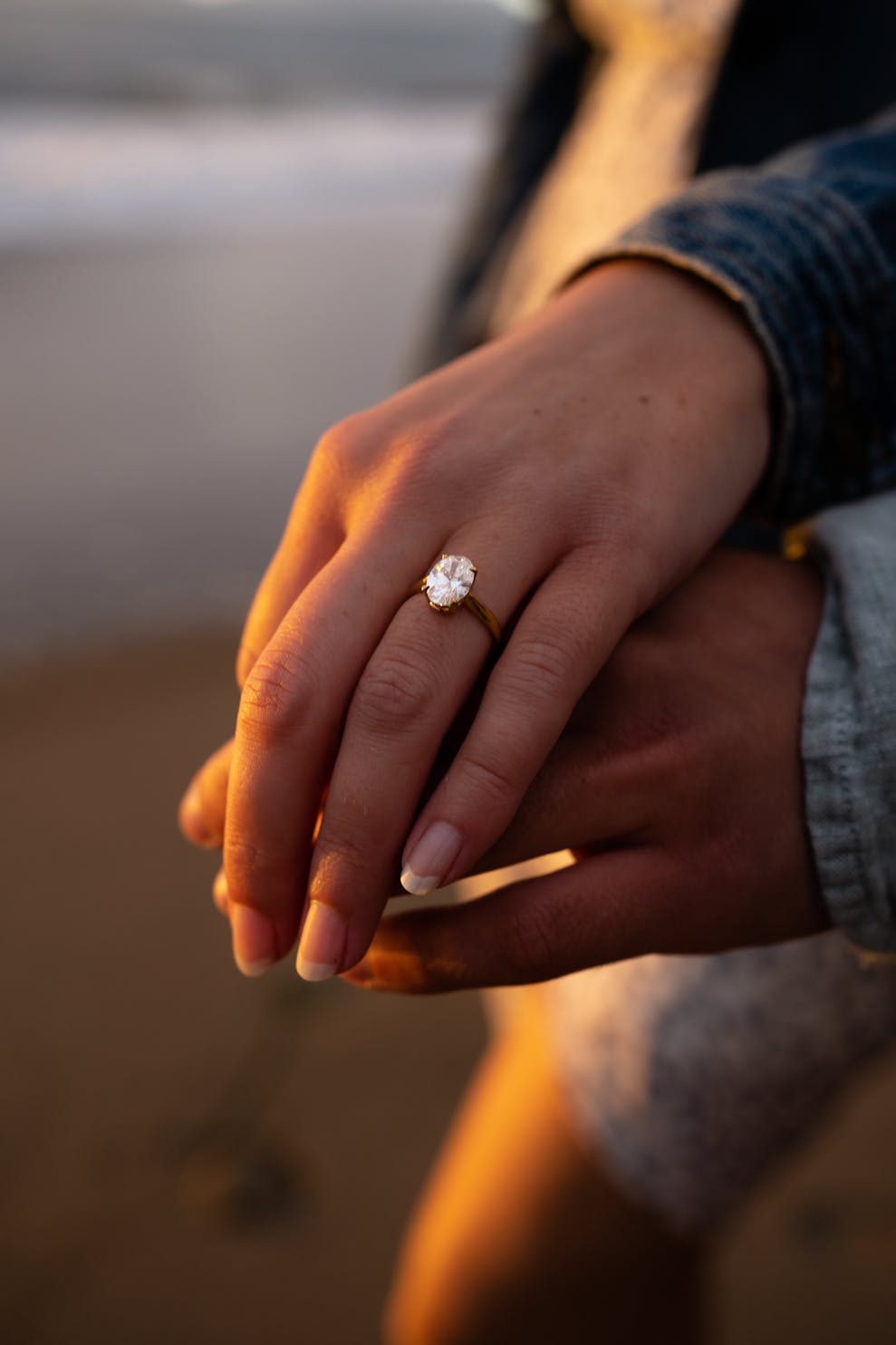 1 Carat Lab Grown Oval Diamond Engagement Ring