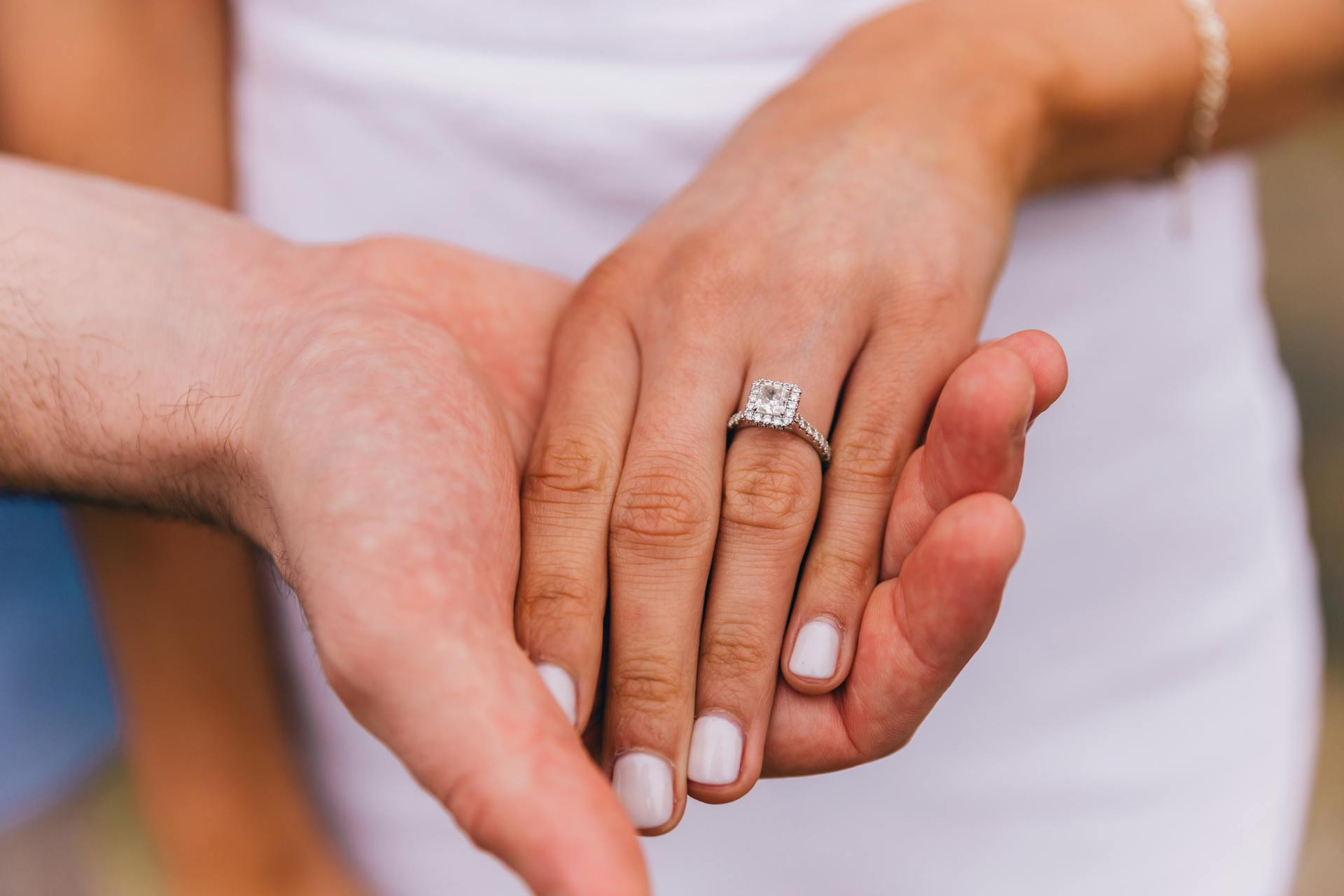 1 Carat Lab Grown Princess Cut Diamond Engagement Ring