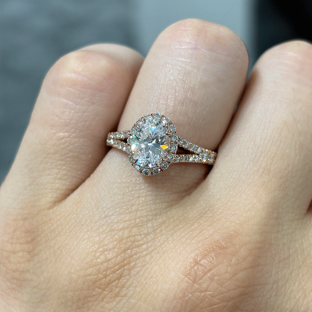 1.60CT.TW OVAL LAB DIAMOND ENGAGEMENT RING