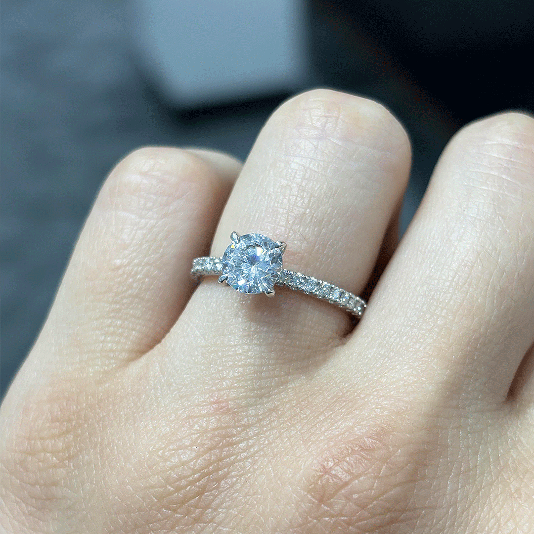 1.75CT.TW ROUND LAB DIAMOND SOLITAIRE ENGAGEMENT RING