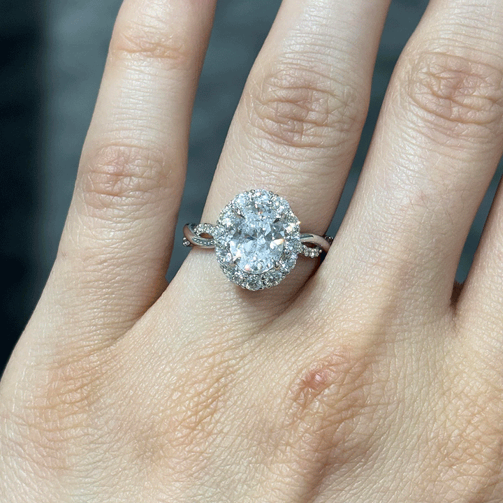 2.70CT.TW OVAL LAB DIAMOND HALO ENGAGEMENT RING