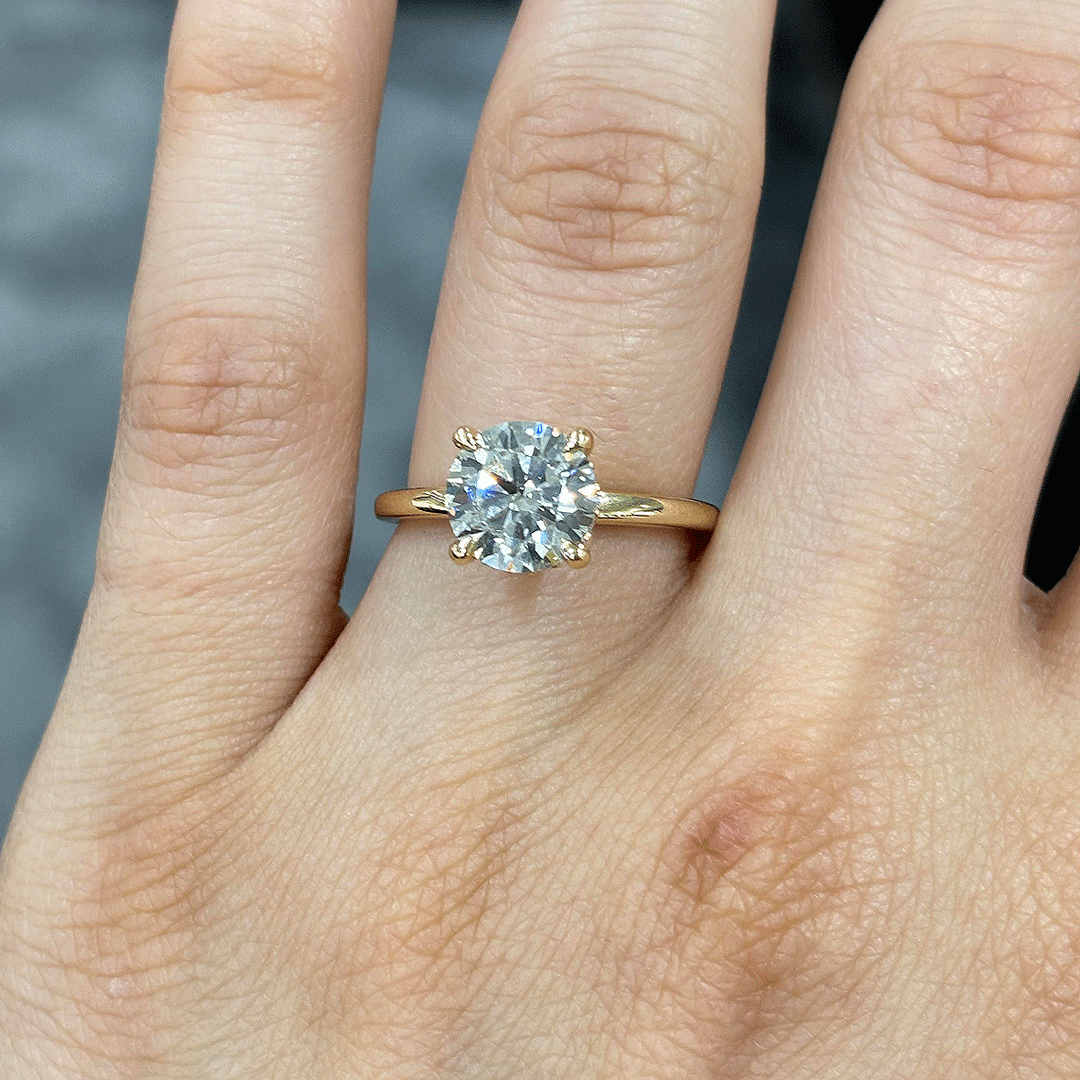 2.05CT.TW ROUND LAB DIAMOND SOLITAIRE ENGAGEMENT RING