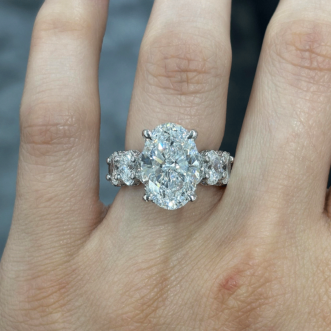 10.90CT.TW OVAL LAB DIAMOND SOLITAIRE ENGAGEMENT RING