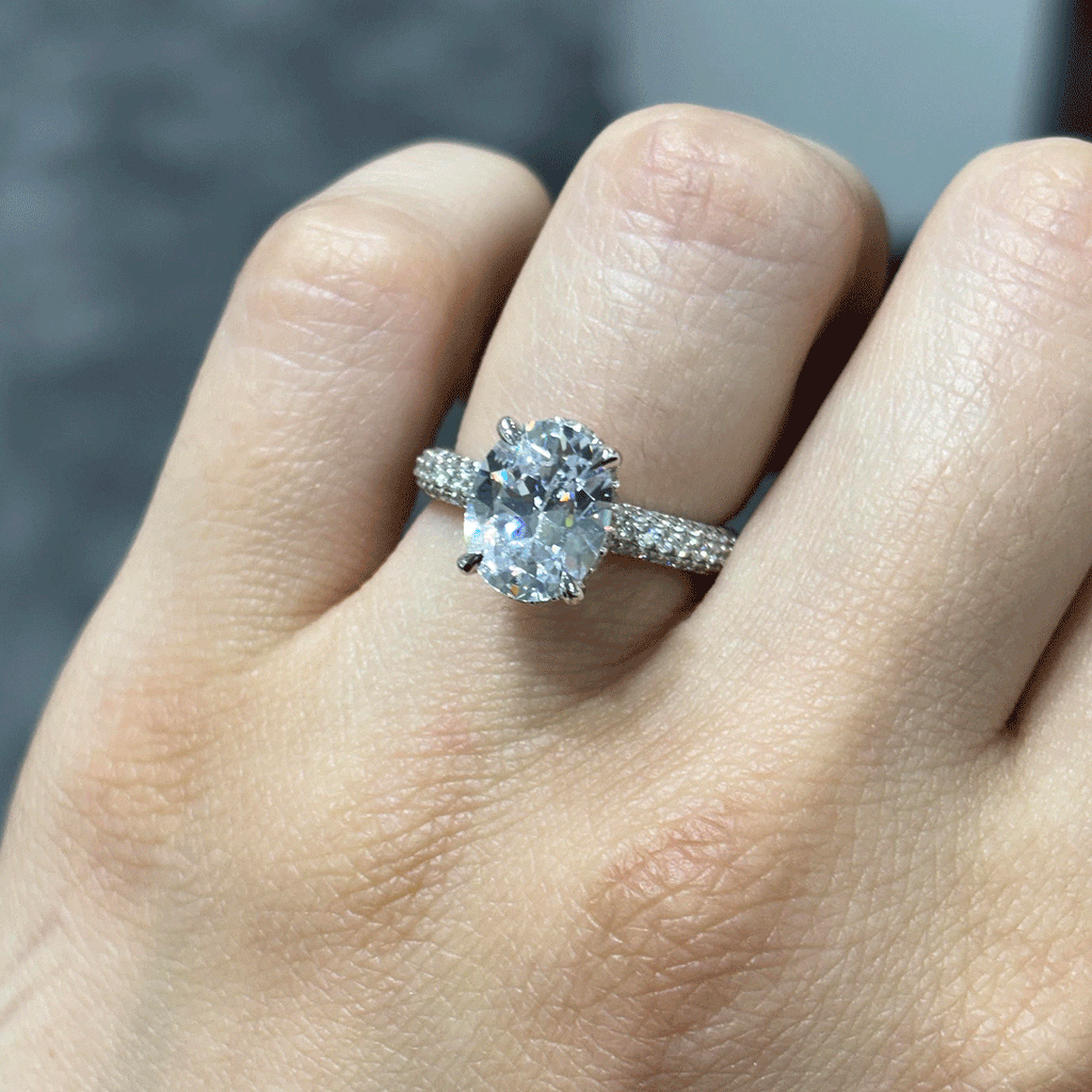 3.60CT.TW OVAL LAB DIAMOND SOLITAIRE ENGAGEMENT RING