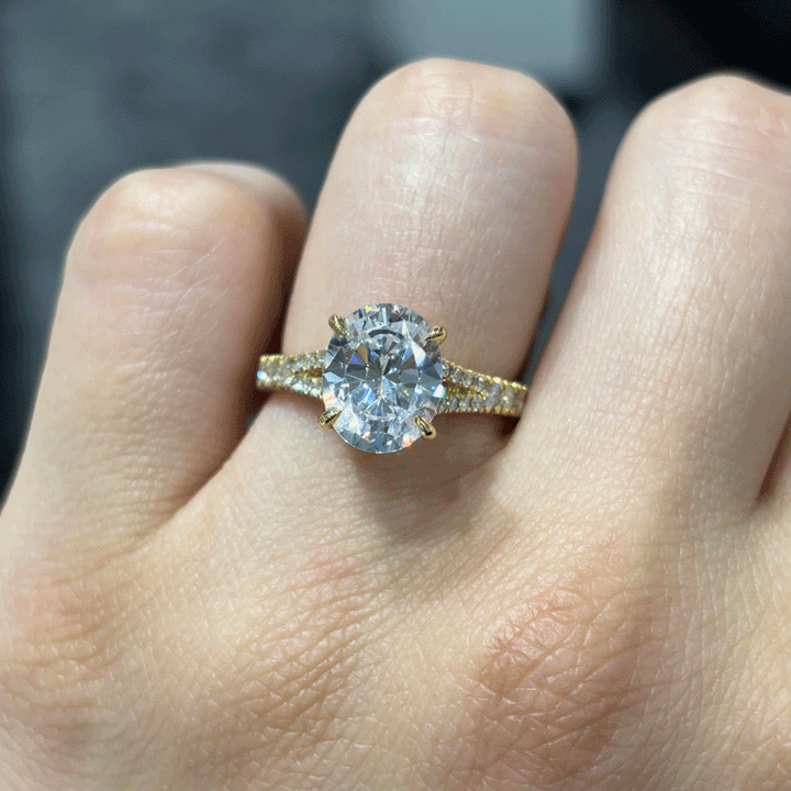 3.45CT.TW OVAL LAB DIAMOND ENGAGEMENT RING