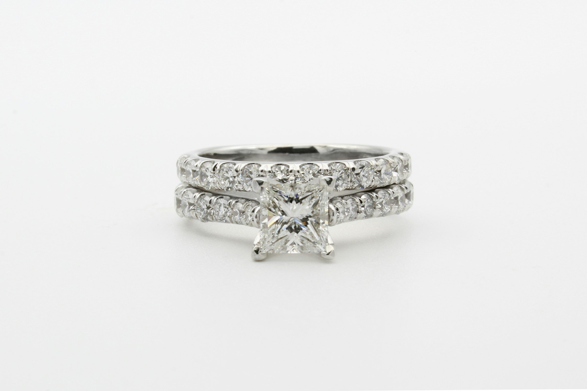 3 Carat Lab Grown Princess Cut Diamond Engagement Ring