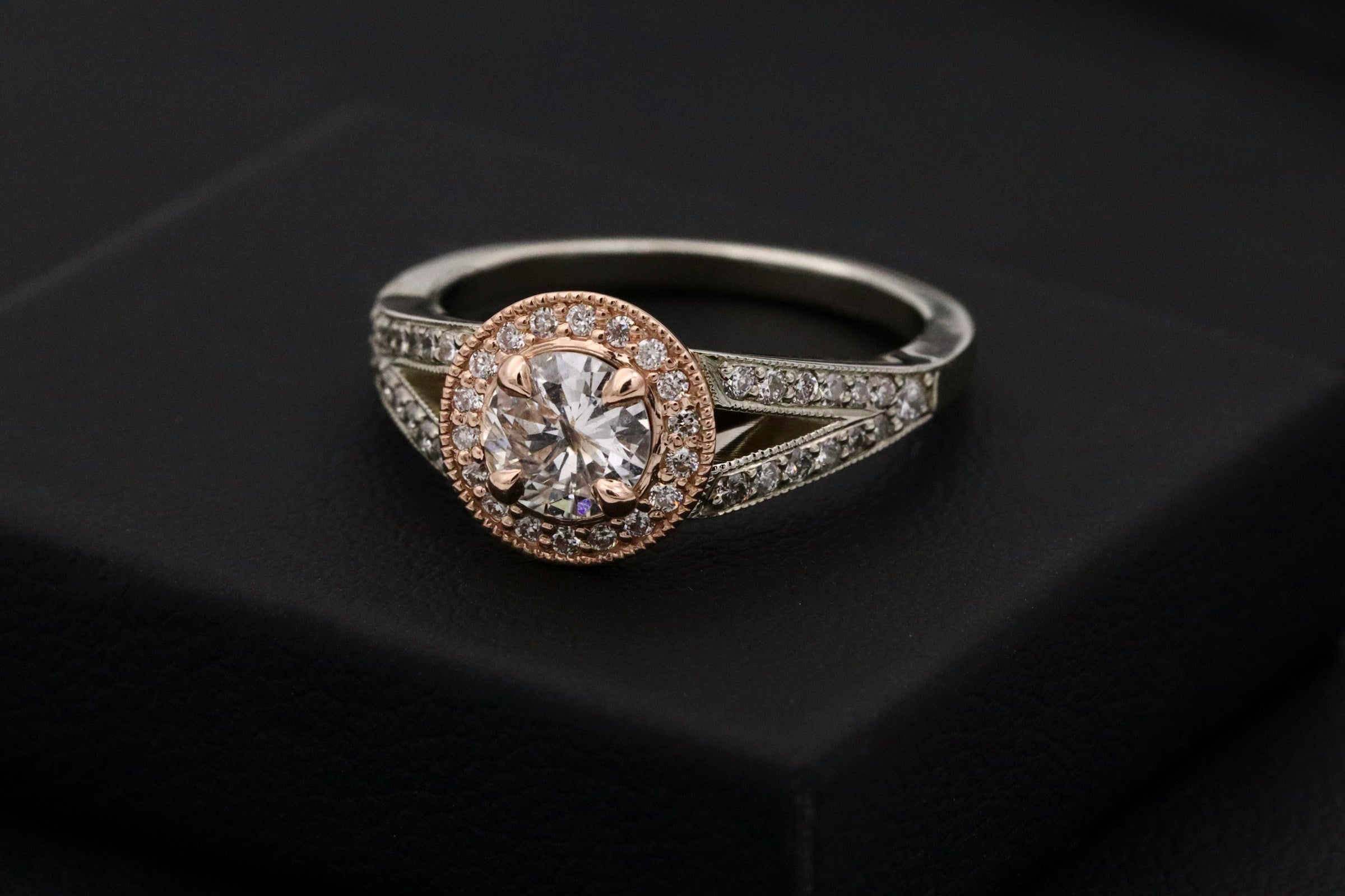 1 Carat Lab Grown Halo Diamond Engagement Ring